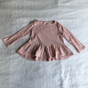 Baby Gap Pink Ruffled-Hem long sleeve Tshirt 2T